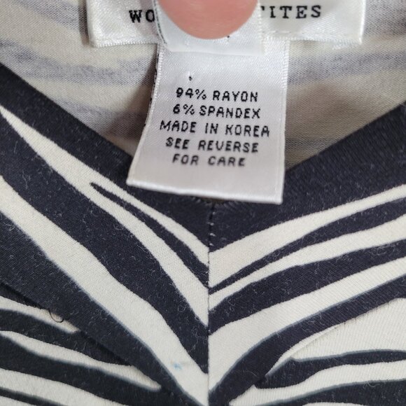 Talbots Pullover Knit Top Plus Size 2X Petite Black Casual Zebra Animal Print - Picture 6 of 6